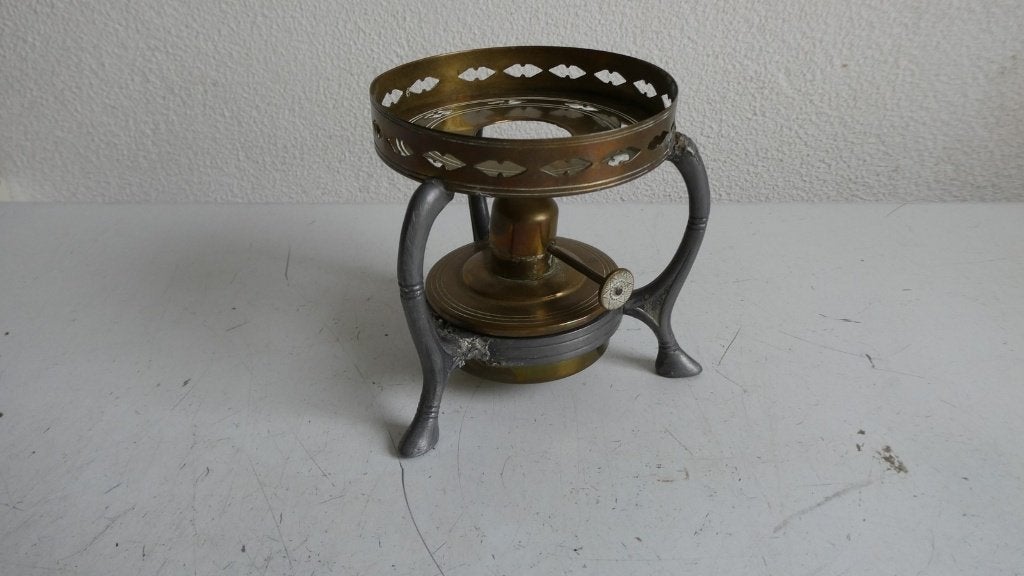 Antiek klein spiritis rechaudje, theelichtje, compleet, Antiek en Kunst, Ophalen of Verzenden