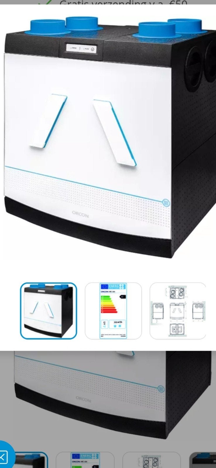 te koop orcon hrc 300te koop, Ophalen, Zo goed als nieuw, Ventilator en Afzuiger