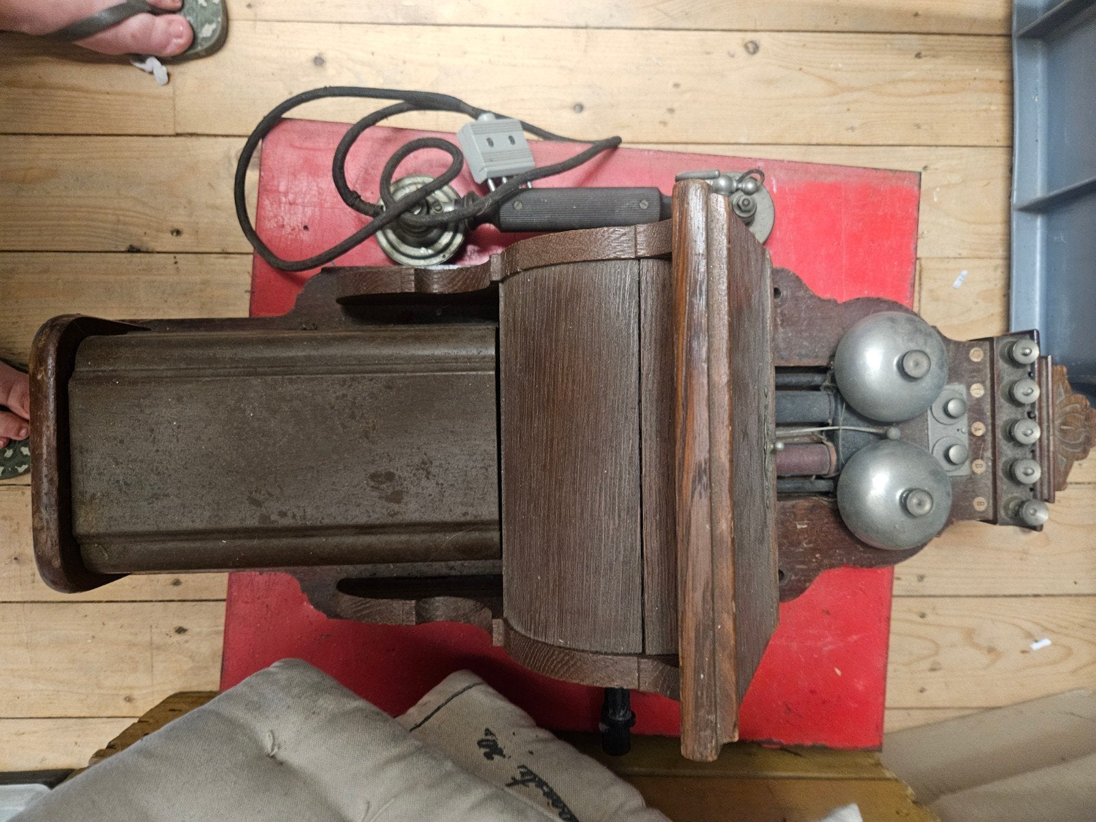 Antiek Ericsson wandtelefoontoestel, model AB 520, 1905, Ophalen of Verzenden, Gebruikt, 1 handset