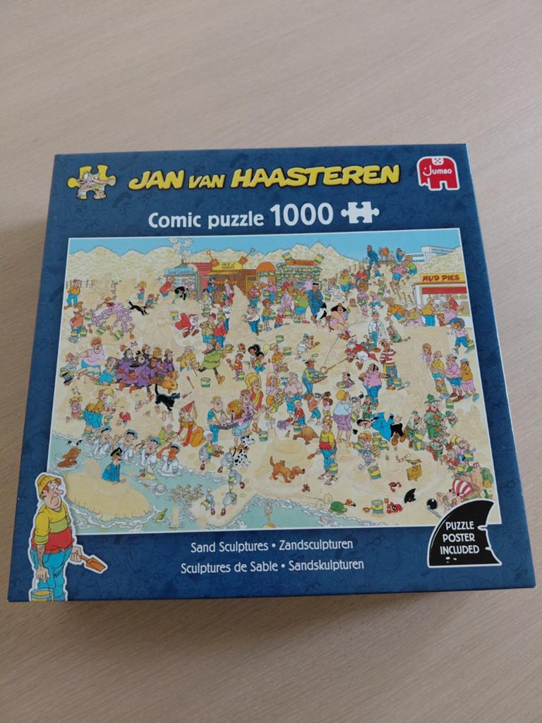 Jan van Haasteren puzzel,  Zandsculpturen,  1000 stukjes, Ophalen, 500 t/m 1500 stukjes, Zo goed als nieuw