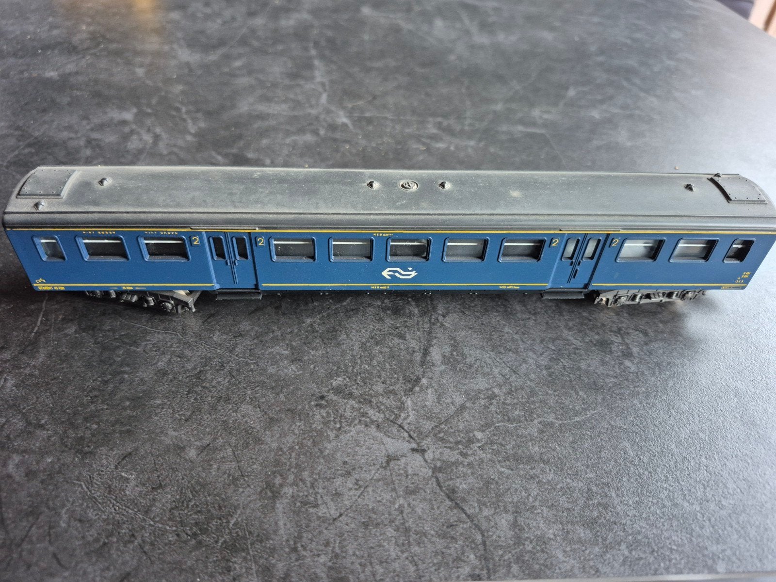 Lima NS Intercity Rijtuig 1e en 2e klas - Blauw/Geel, Hobby en Vrije tijd, Modeltreinen | H0, Gebruikt, Gelijkstroom, Wagon, Ophalen of Verzenden