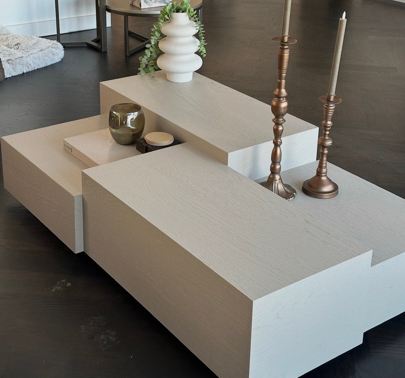 Salontafel Avélie PUUUR 160x80 met verborgen lade, Huis en Inrichting, Ophalen, Gebruikt, 50 tot 100 cm, 150 tot 200 cm