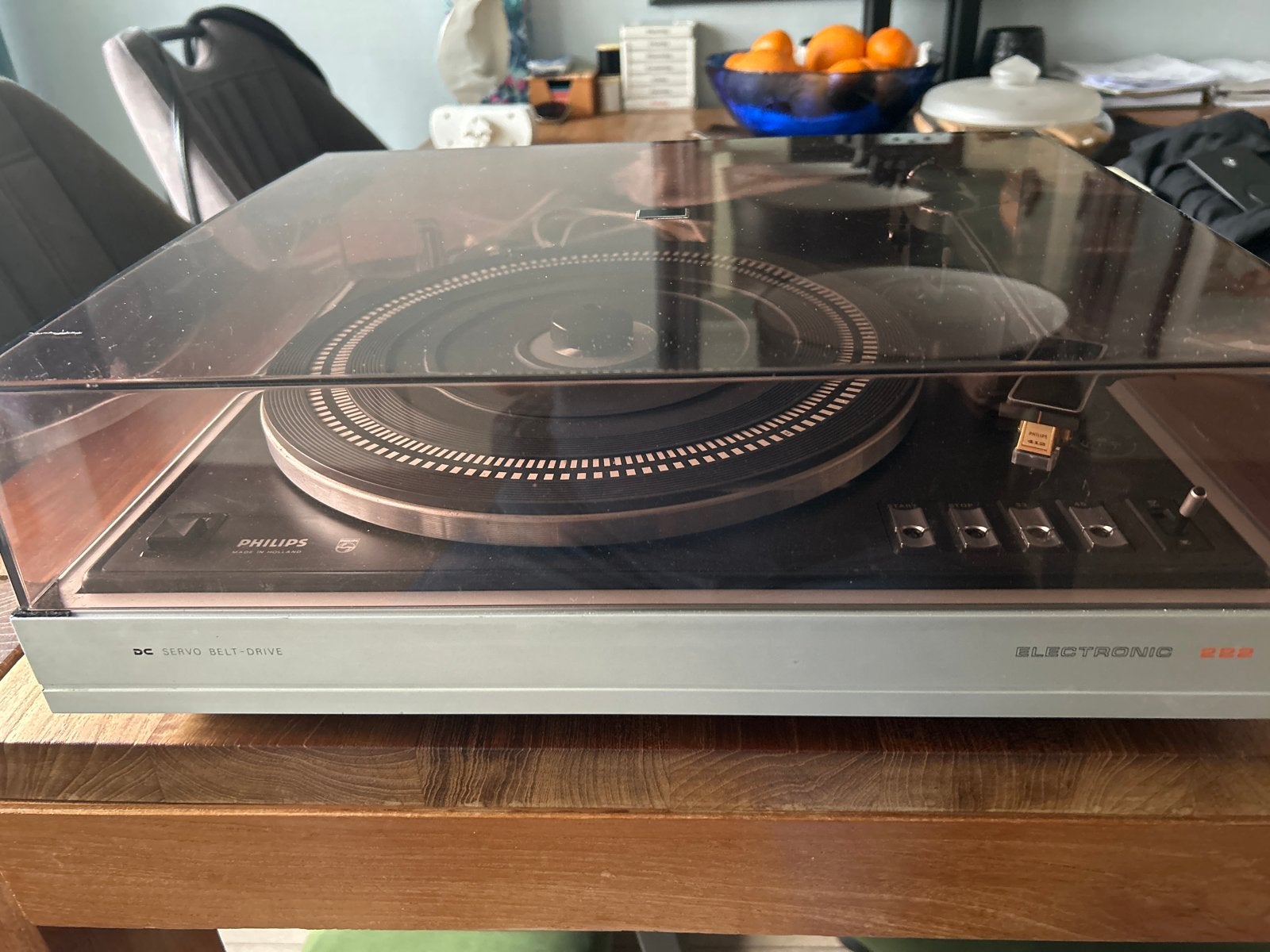 Philips 222 Volautomatische Platenspeler - Nagekeken, Audio, Tv en Foto, Ophalen, Philips, Gebruikt, Automatisch