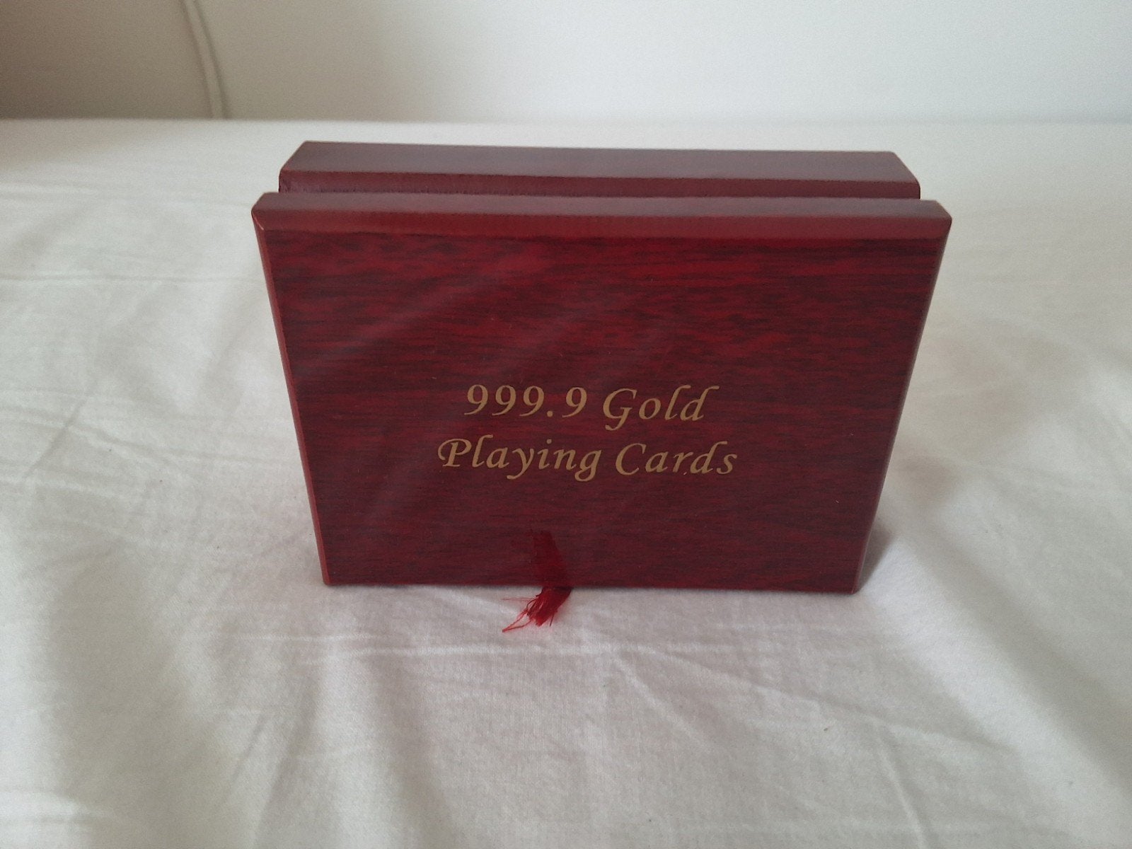Luxe 999.9 Gouden Speelkaarten in Houten Doos, Een of twee spelers, Ophalen of Verzenden, Nieuw, Onbekend