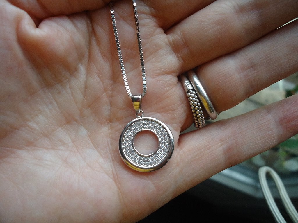 mooie echt zilveren ketting van ANIA HAIE  rondje steentjes, Ophalen of Verzenden, Zo goed als nieuw, Met kristal, Zilver