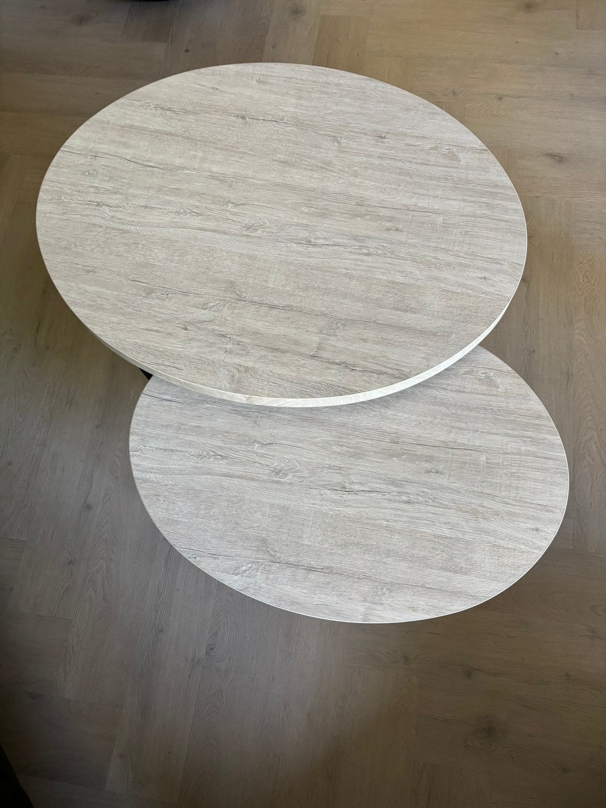 Bijzettafels set van 2 ovaal lamulux, Overige materialen, Zo goed als nieuw, 75 cm of meer, Ovaal