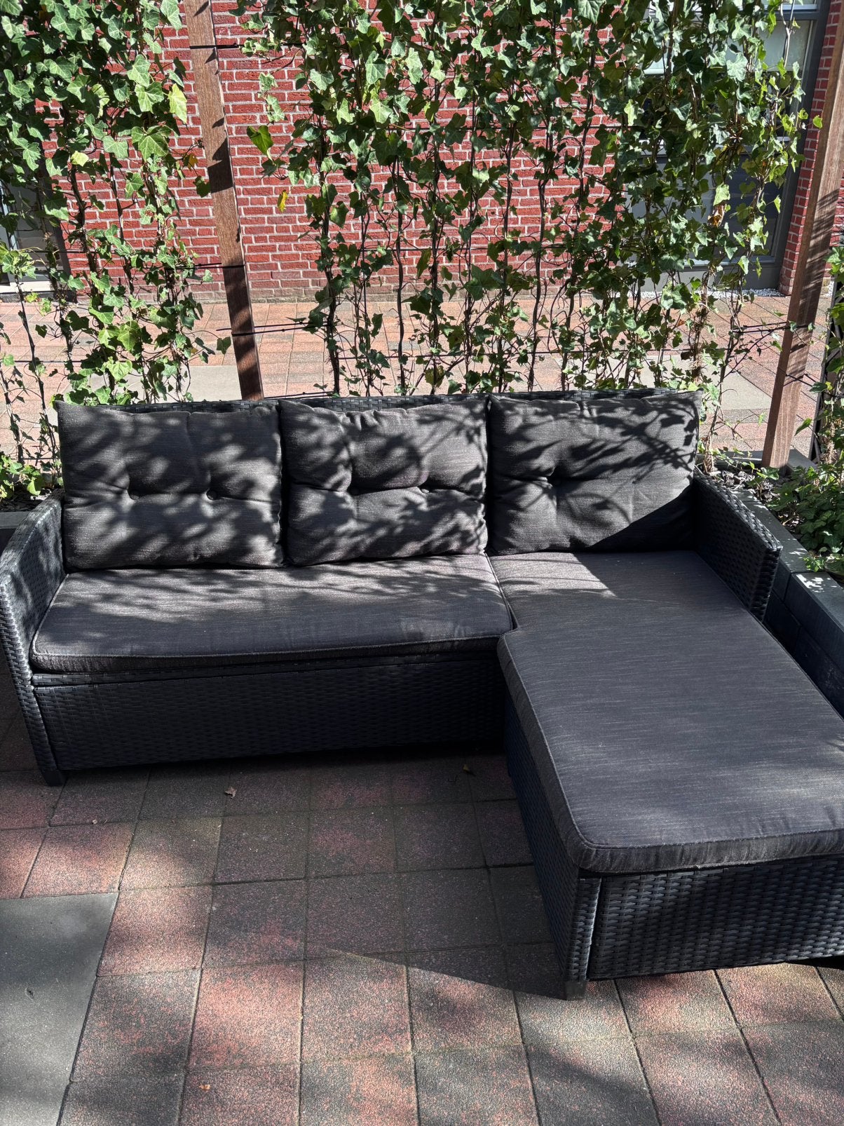 Leuk tuinsetje zwart/antraciet - in goede staat!, Tuin en Terras, Ligbedden, Ophalen, Gebruikt, Kunststof