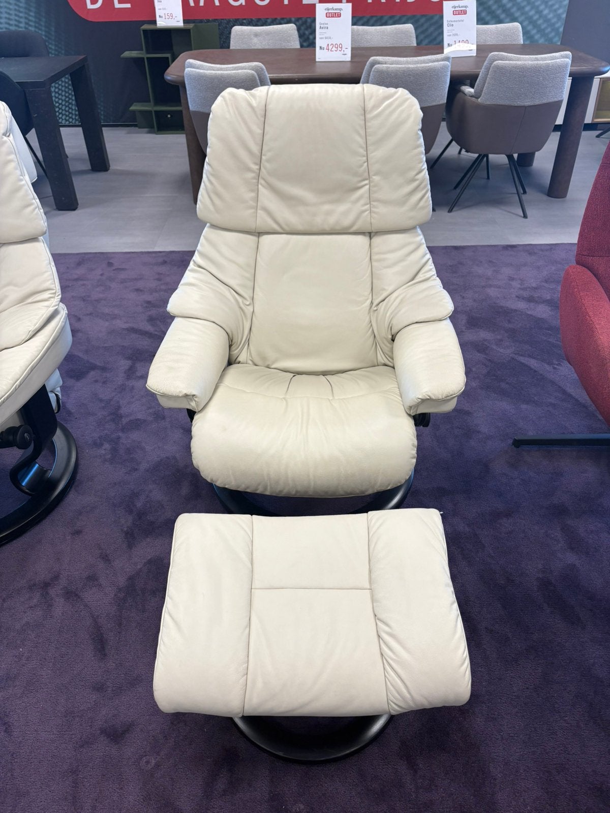 Stressless relaxfauteuil Reno, Huis en Inrichting, Ophalen, Zo goed als nieuw, 50 tot 75 cm, Leer
