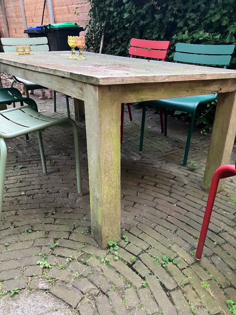 tuintafel, Tuin en Terras, Tuintafels, Ophalen, Gebruikt, Rechthoekig, Teakhout