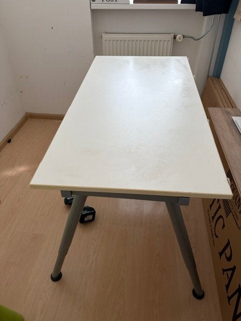 IKEA Bureau 60x120 - Wit/Grijs, Overige stijlen, Gebruikt, 120 cm, Spaanplaat of MDF