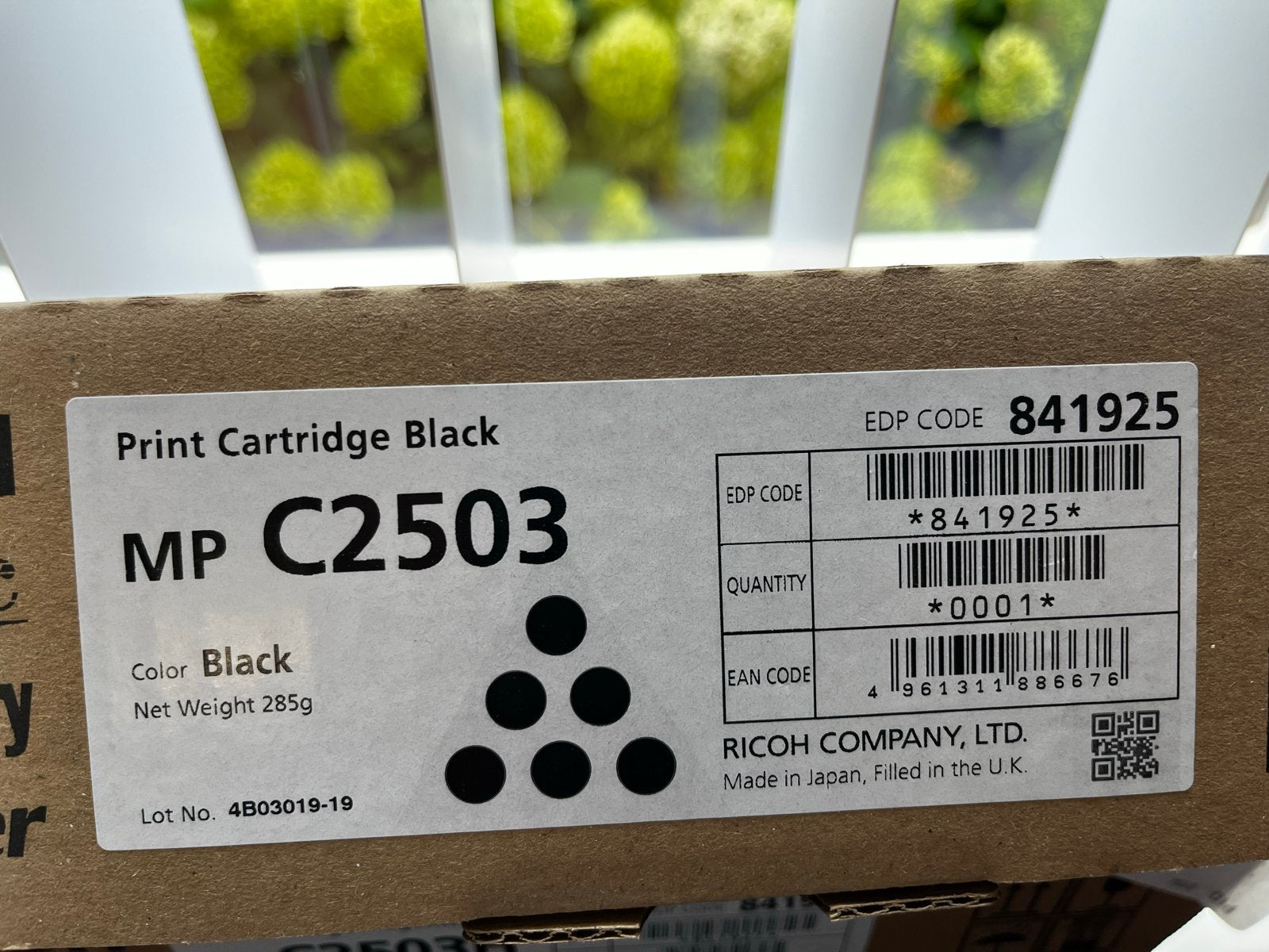 Ricoh MP C2503 Zwarte Print Cartridge - Nieuw, Ophalen, Zwart-en-wit printen, G, R