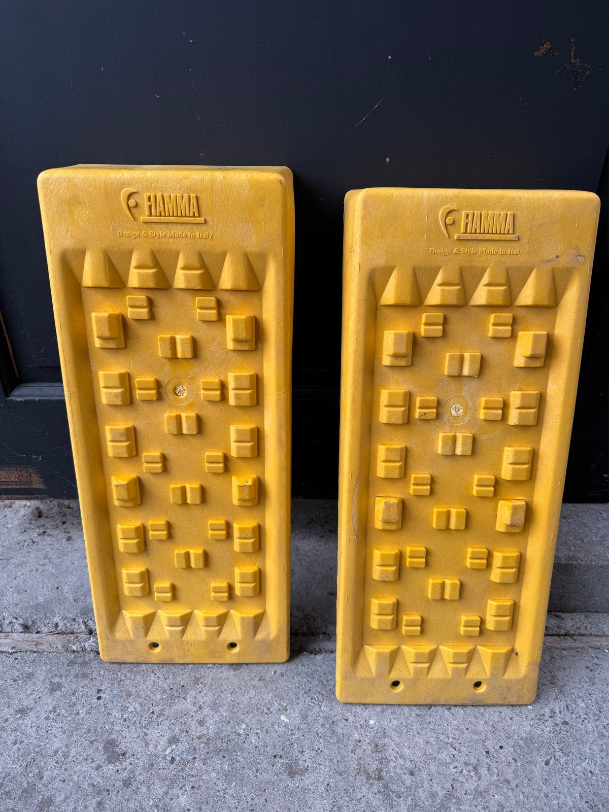 Fiamma Oprijblokken Geel - Camper/Caravan Levelers, Ophalen of Verzenden, Gebruikt