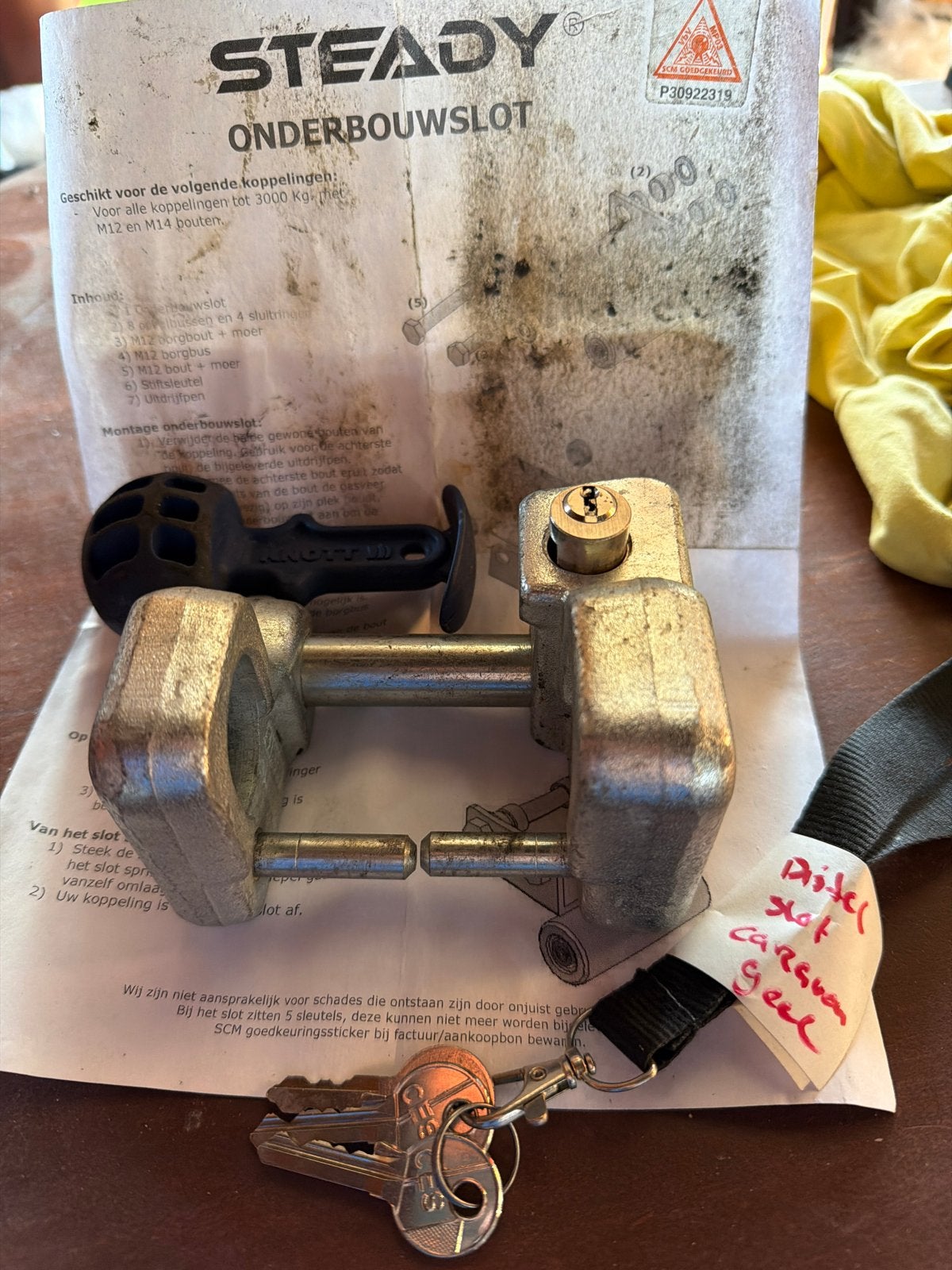 Steady Onderbouwslot voor caravan/aanhanger, Auto diversen, Anti-diefstal, Ophalen of Verzenden, Gebruikt
