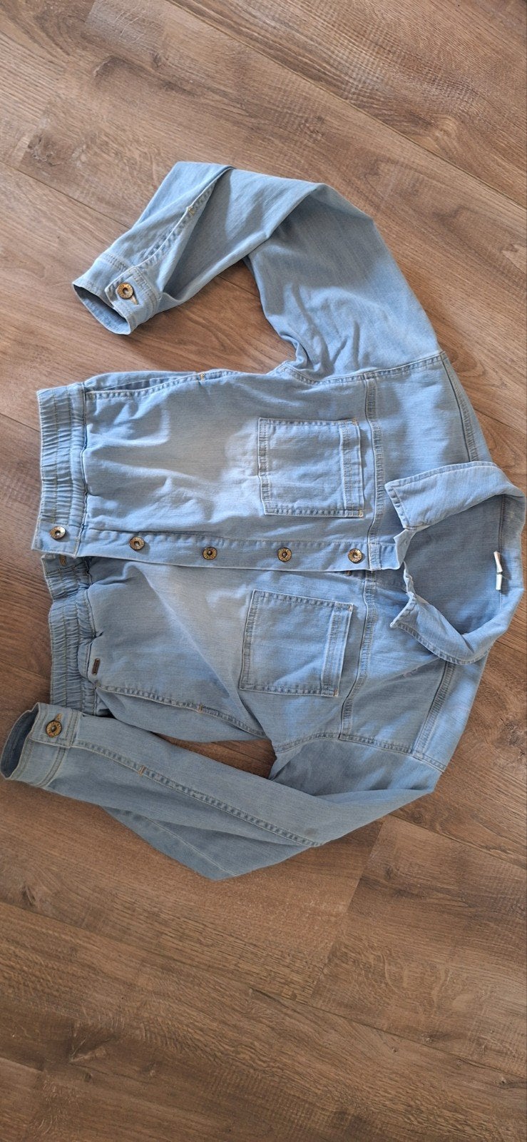 Spijkerjasje met elastische band - Maat 164 / Kleine S, Kinderen en Baby's, Kinderkleding | Maat 164, Gebruikt, Madison, Meisje