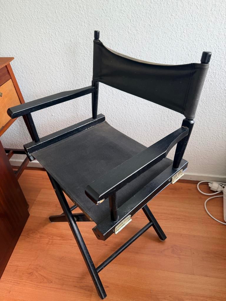 Zwarte regisseursstoel - Opvouwbaar en draagbaar, Gebruikt, Zwart, Ophalen of Verzenden, Eén