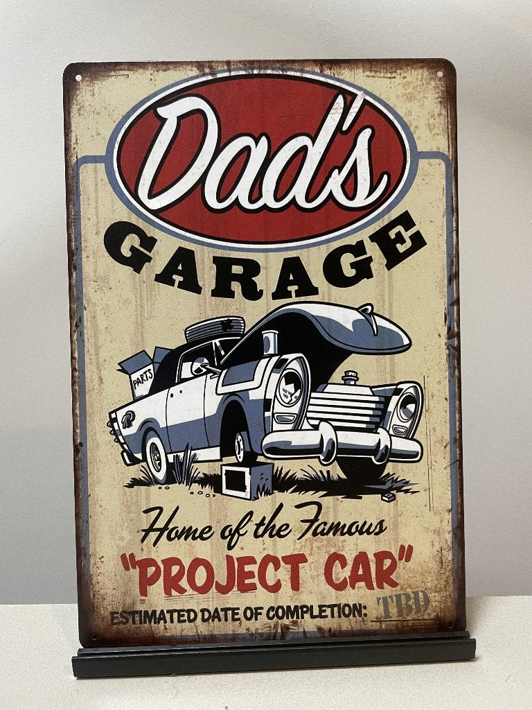 Dad’s Garage metalen wandbord (Old Look), Www.pand50.nl, Nieuw, Ophalen of Verzenden, Printer 29B Coevorden