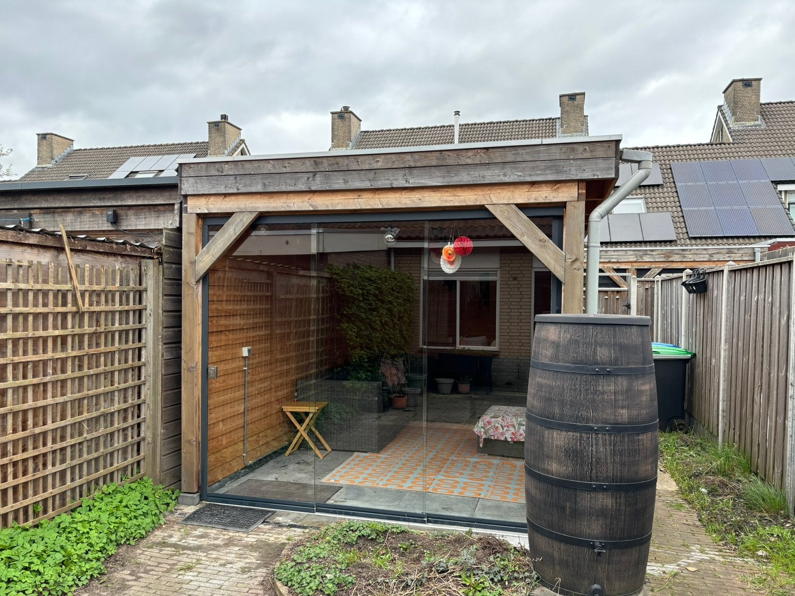 Tuinhuis/tuinpaviljoen/overkapping met glazen schuifpui, Tuin en Terras, Overkappingen, Ophalen, Zo goed als nieuw, Tuinpaviljoen