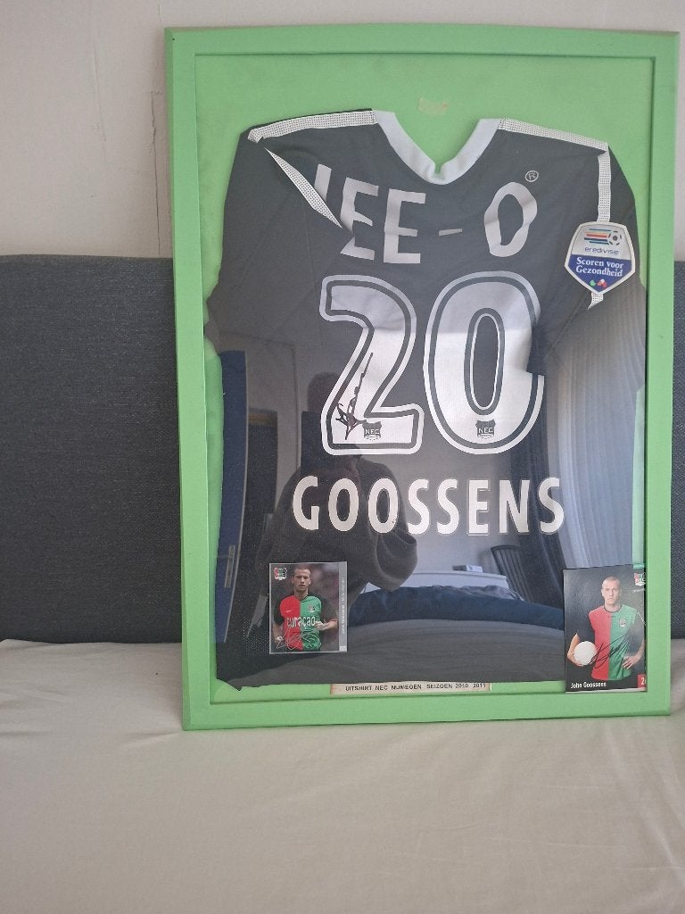 Ingelijst shirt John Goossens met handtekening, Ophalen, Zo goed als nieuw, Overige binnenlandse clubs, Shirt