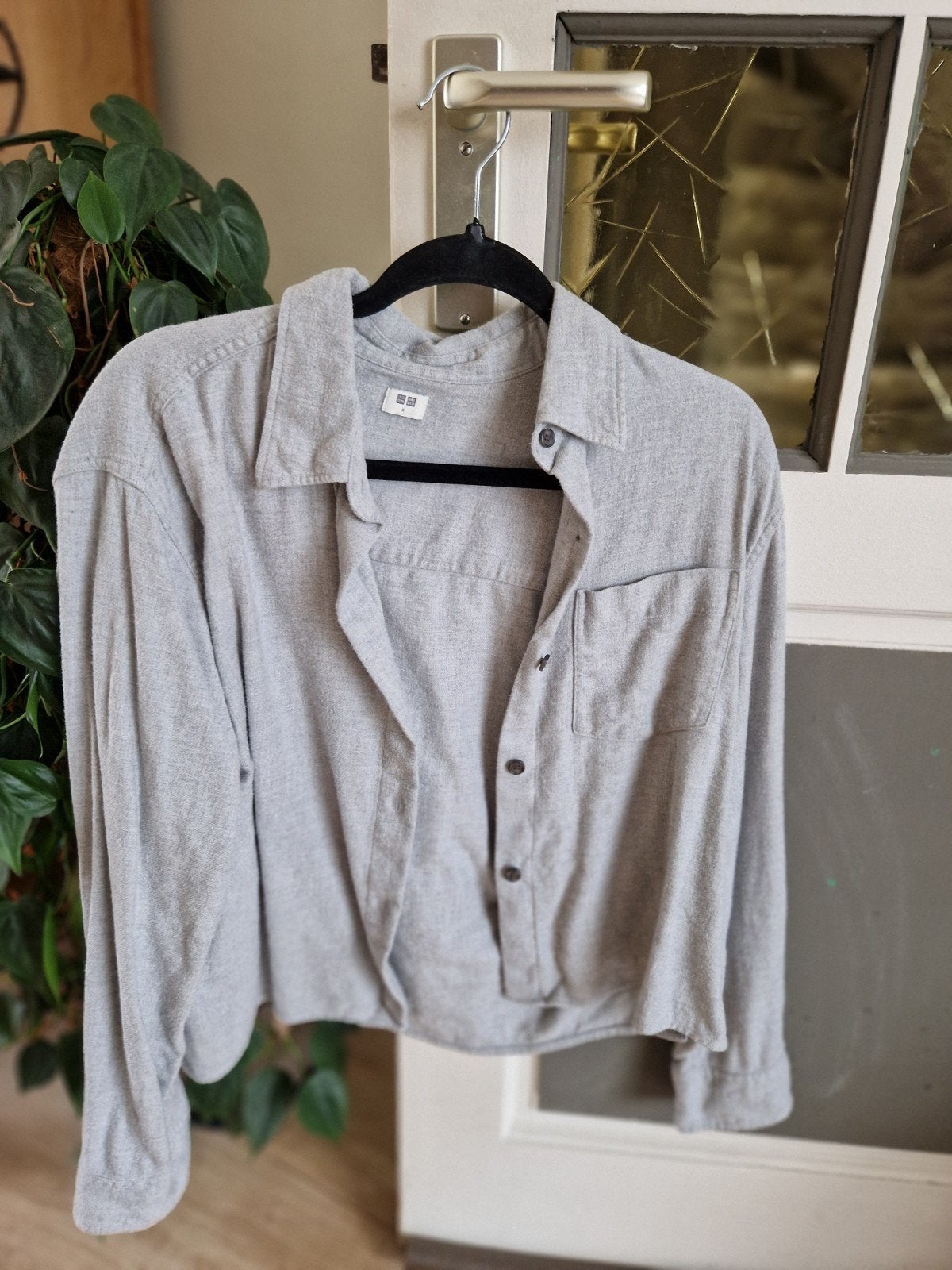 Uniqlo grijs flanellen overhemd maat M, Maat 38/40 (M), Ophalen of Verzenden, Zo goed als nieuw, Grijs