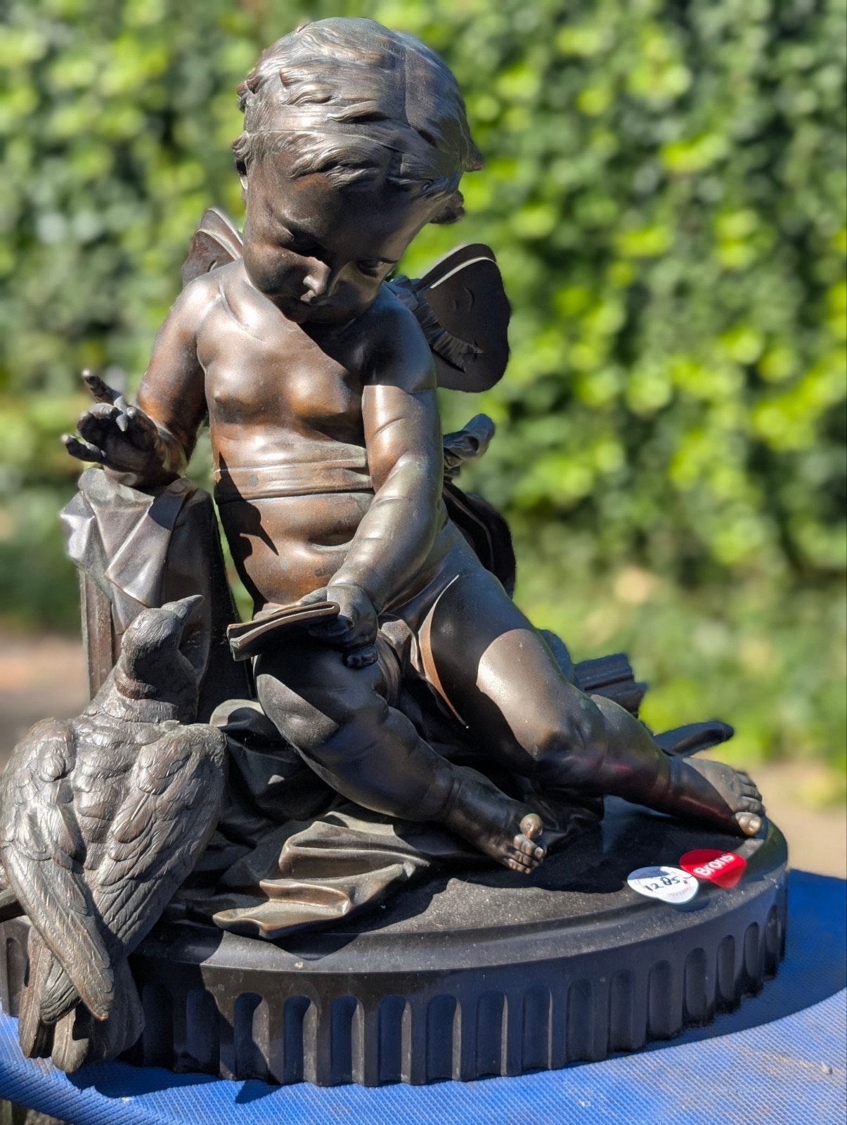 antiek bronzen beeld. 41 cm hoog 36 breed €1285, Ophalen