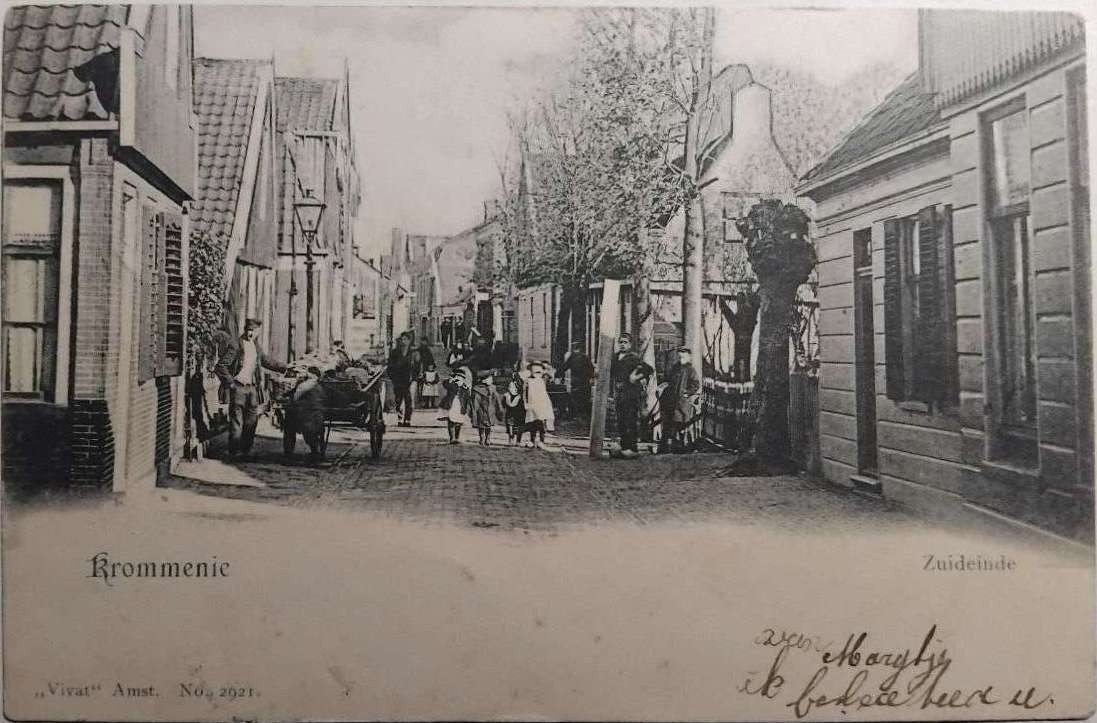 Krommenie Zuideinde 1903 – Vivat 2021 (Handkar & Kinderen), Ophalen of Verzenden, Voor 1920, Gelopen, Noord-Holland