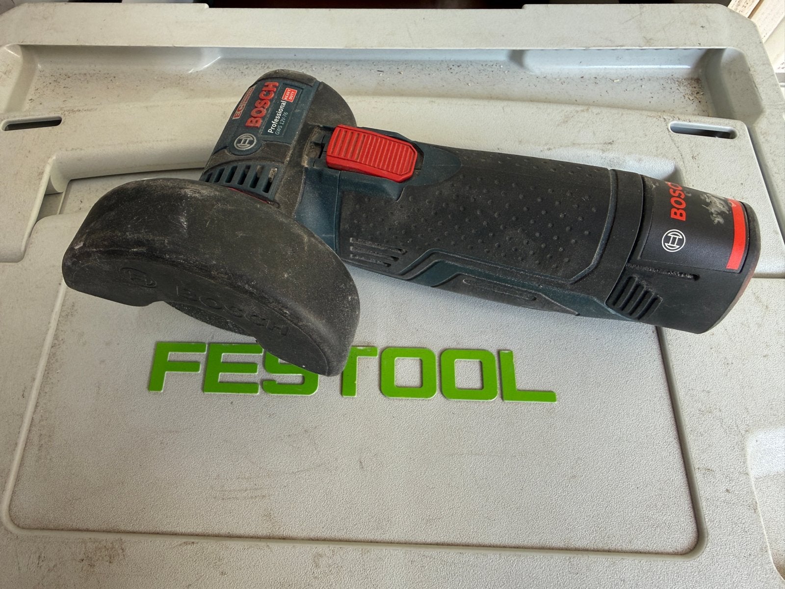 Bosch GWS 12V-76 Accu Haakse Slijper in Festool Systainer, Verzenden, Gebruikt, Haakse slijper, Bosch