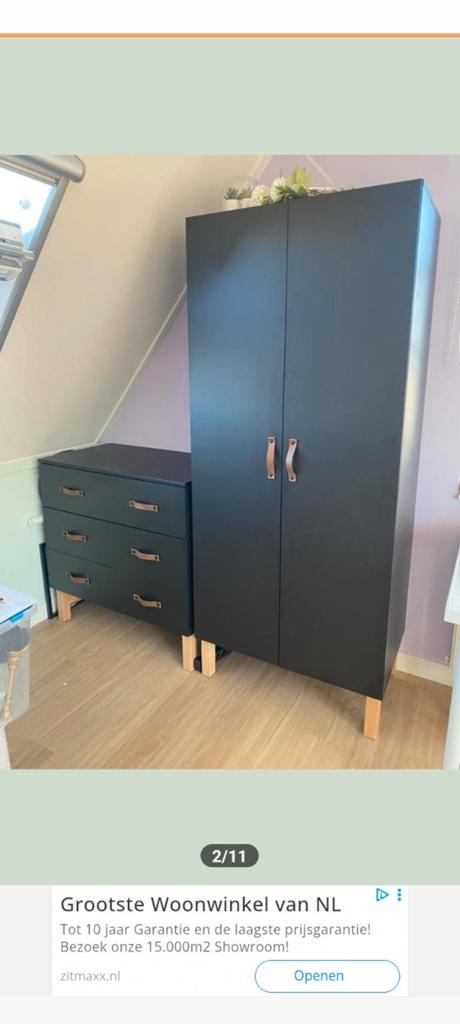 Bopita zwarte ladenkast/ commode en hangkast, Ophalen of Verzenden
