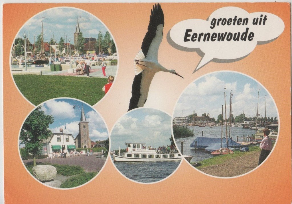 Eernewoude Groeten 4 cirkels Gelopen 1995 zegel 70 ct, Verzenden, 1980 tot heden, Gelopen, Friesland