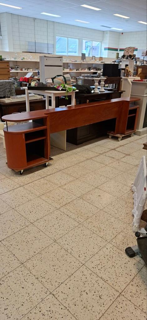 Houten bedombouw met nachtkastjes Auping, Ophalen, Gebruikt, Bruin, Tweepersoons