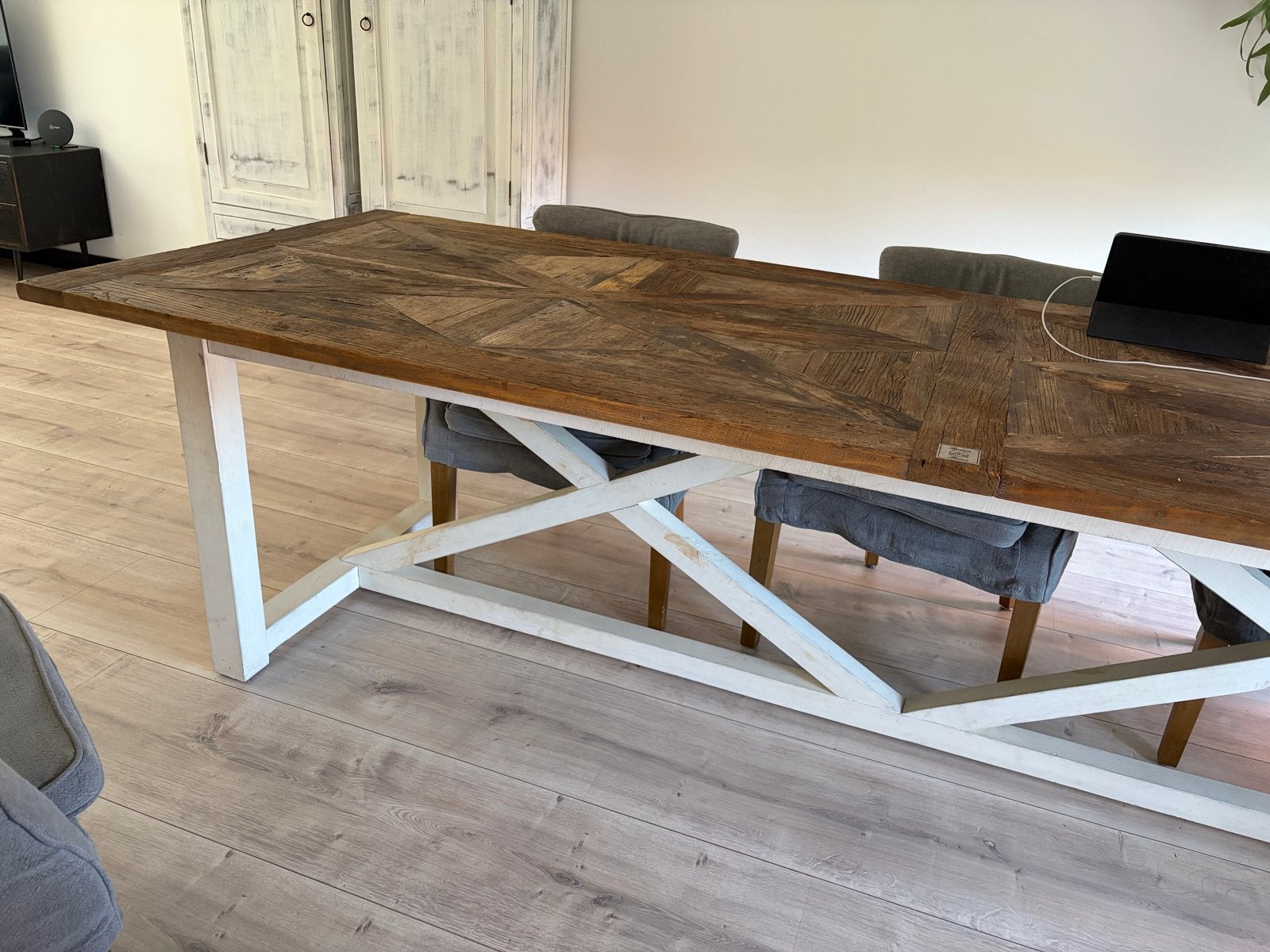 Riviera Maison eettafel - robuust en sfeervol, Huis en Inrichting, Tafels | Eettafels, Ophalen, Gebruikt, 100 tot 150 cm, 200 cm of meer