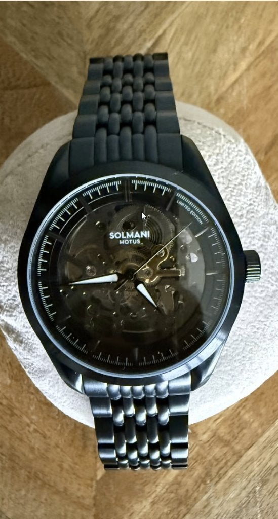 Nieuwe Solmani Motus LIMITED EDITION AUTOMAAT t.w.v. € 999, Overige merken, Staal, Staal, Polshorloge