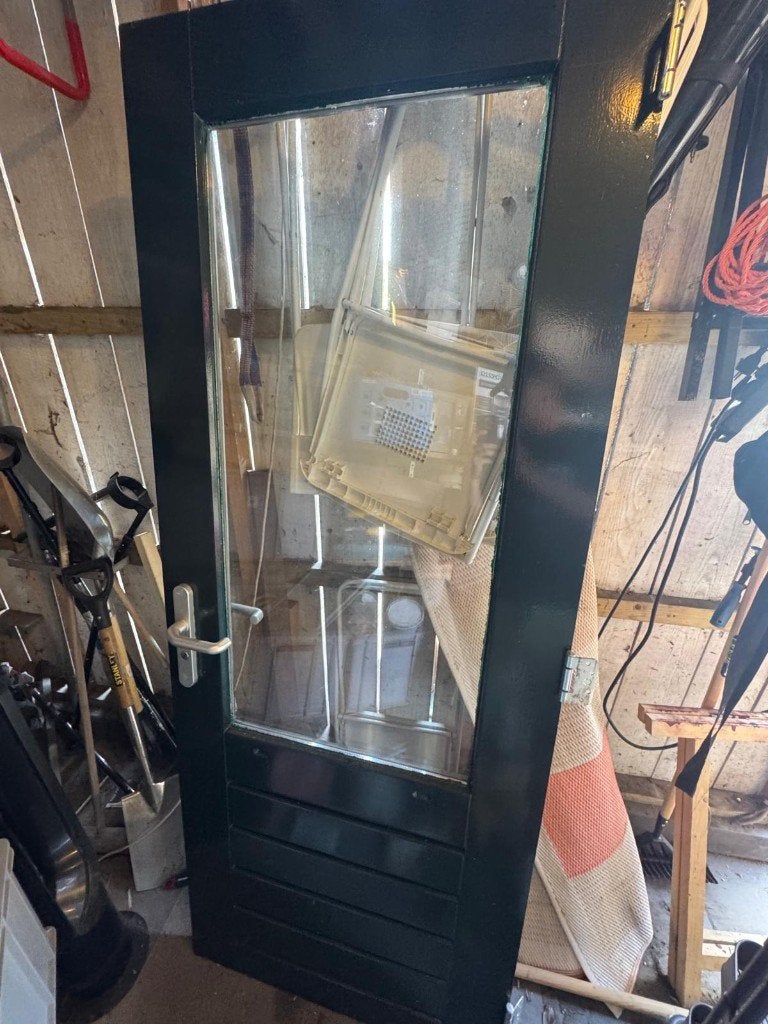 Buitendeur hardhout, Ophalen, Gebruikt, 80 tot 100 cm, Buitendeur