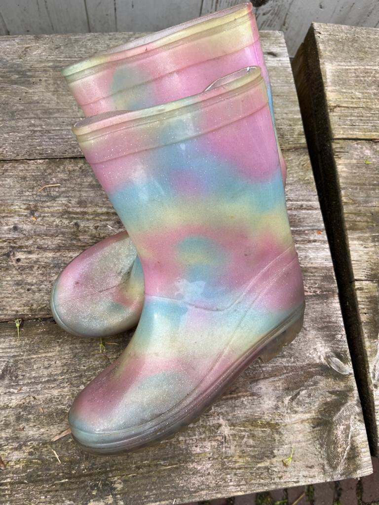 Leuke ‘galaxy’ kleuren regenlaarzen, Kinderen en Baby's, Kinderkleding | Schoenen en Sokken, Gebruikt, Jongen of Meisje, Ophalen of Verzenden