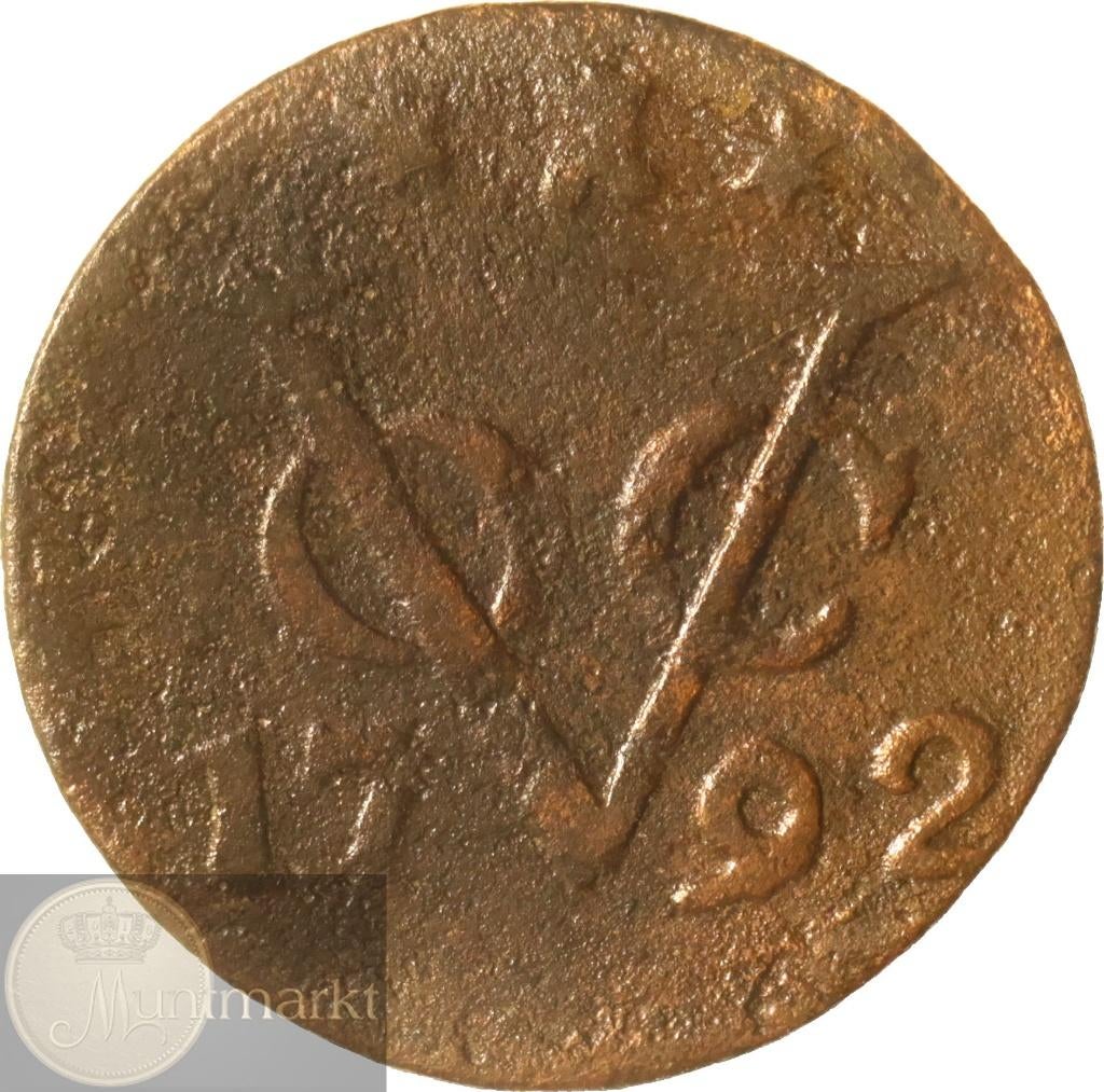 V.O.C. - Zeeland - Duit 1792, Postzegels en Munten, Munten | Nederland, Ophalen of Verzenden, Vóór koninkrijk, Overige waardes