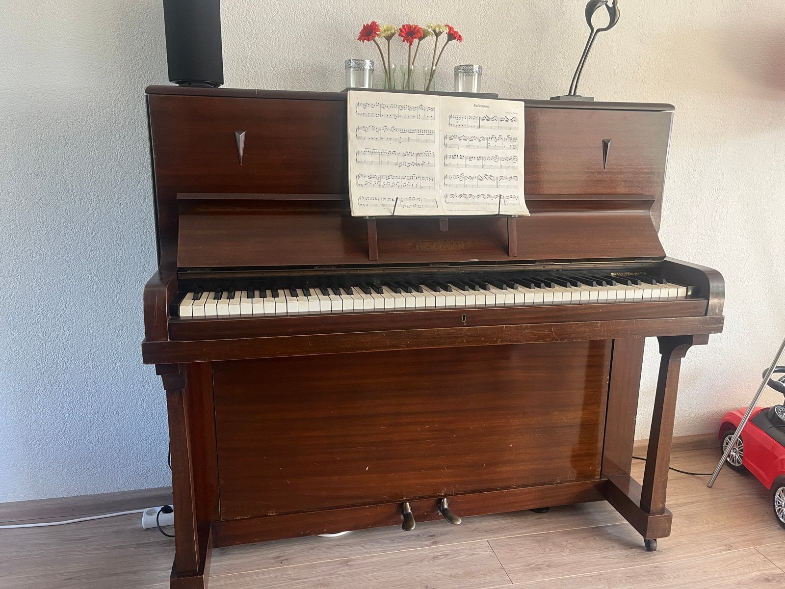 Hertman Piano -, Muziek en Instrumenten, Ophalen, Gebruikt, Bruin, Piano