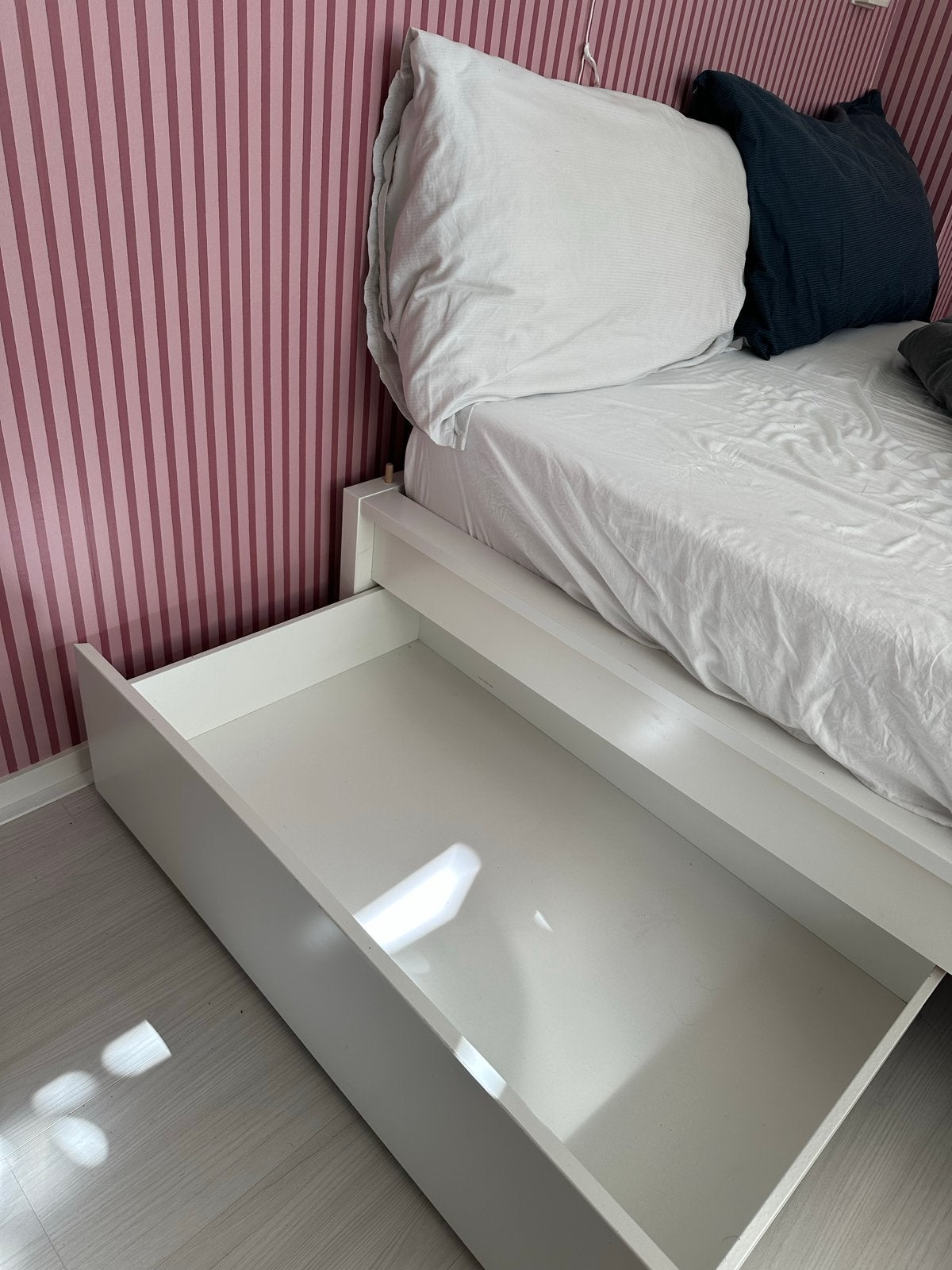 IKEA Malm bed wit 140x200 met lades, Huis en Inrichting, Ophalen, Gebruikt, Wit, Tweepersoons