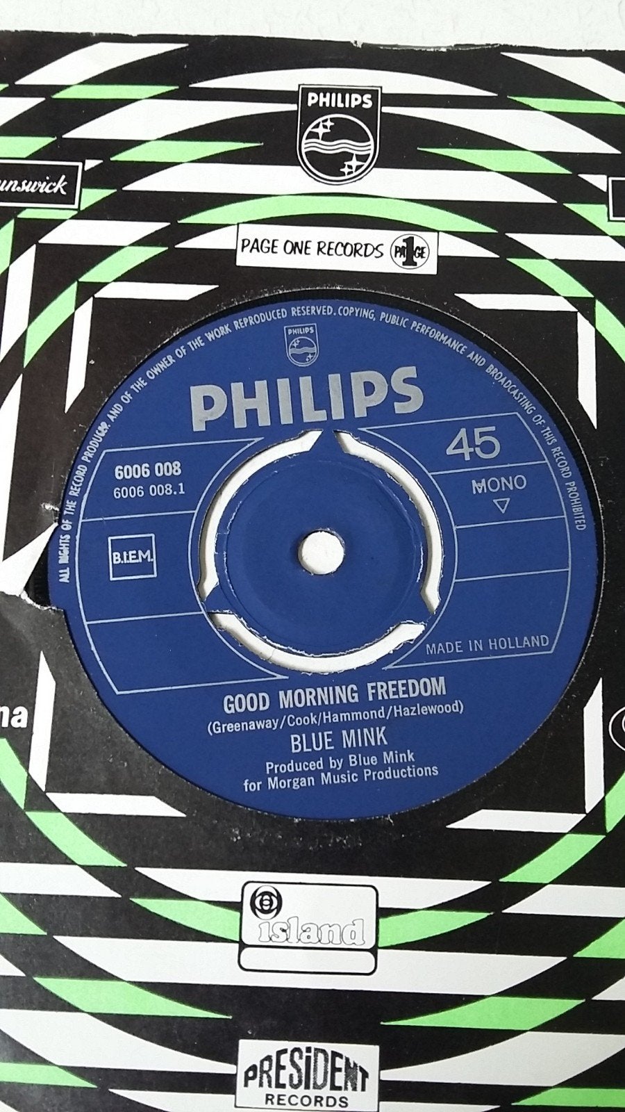 Blue Mink - Good Morning Freedom / Mary Jane (Philips 45), Ophalen of Verzenden, Gebruikt, Pop