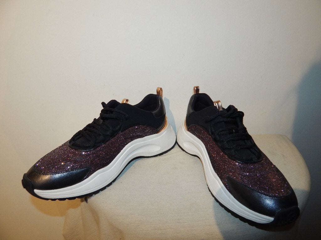 Michael Kors sneakers zwart rose glitter goud details ZGAN39, Michael Kors, Zwart, Ophalen of Verzenden, Sneakers of Gympen