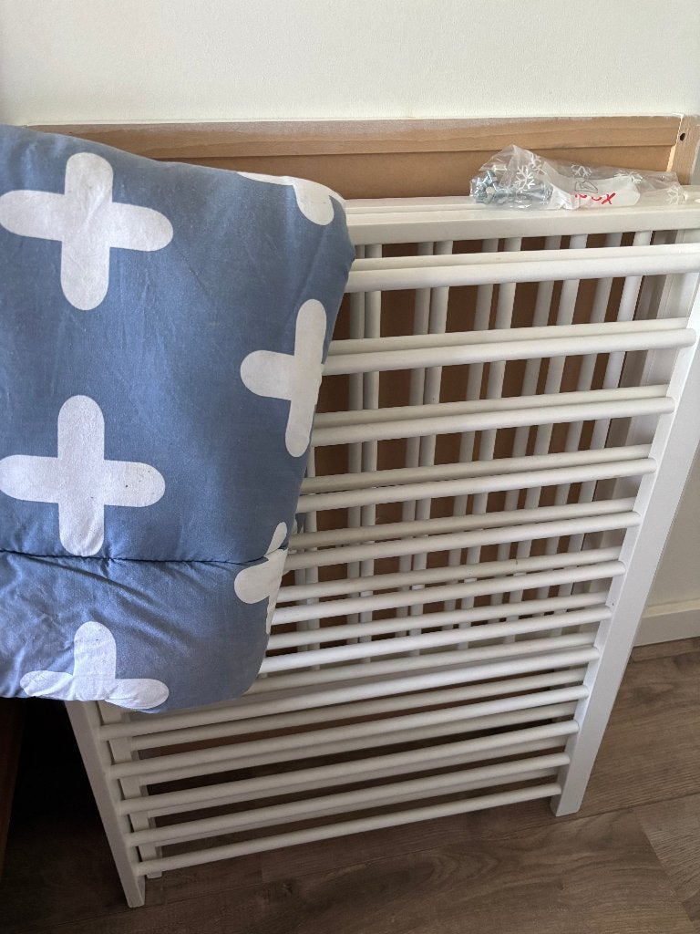 Box met verstelbare bodem, inclusief boxkleed., Kinderen en Baby's, Boxen, Ophalen, Gebruikt, Vierkant, In hoogte verstelbaar