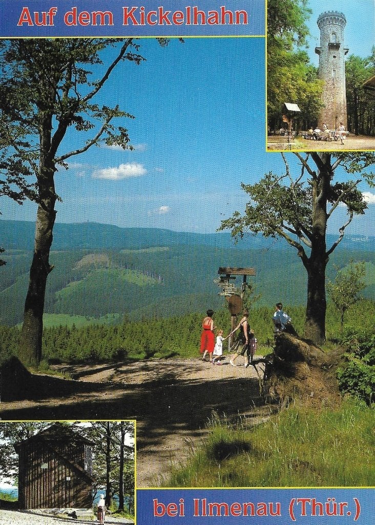 Ansichtkaart  	Ilmenau (Duitsland)	Auf dem Kickelbahn	3-luik, Verzamelen, Verzenden, 1980 tot heden, Gelopen, Duitsland