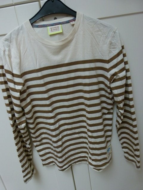 Scotch & Soda gestreepte top trui sweater bruin creme maat M, Overige kleuren, Maat 48/50 (M), Ophalen of Verzenden, Zo goed als nieuw