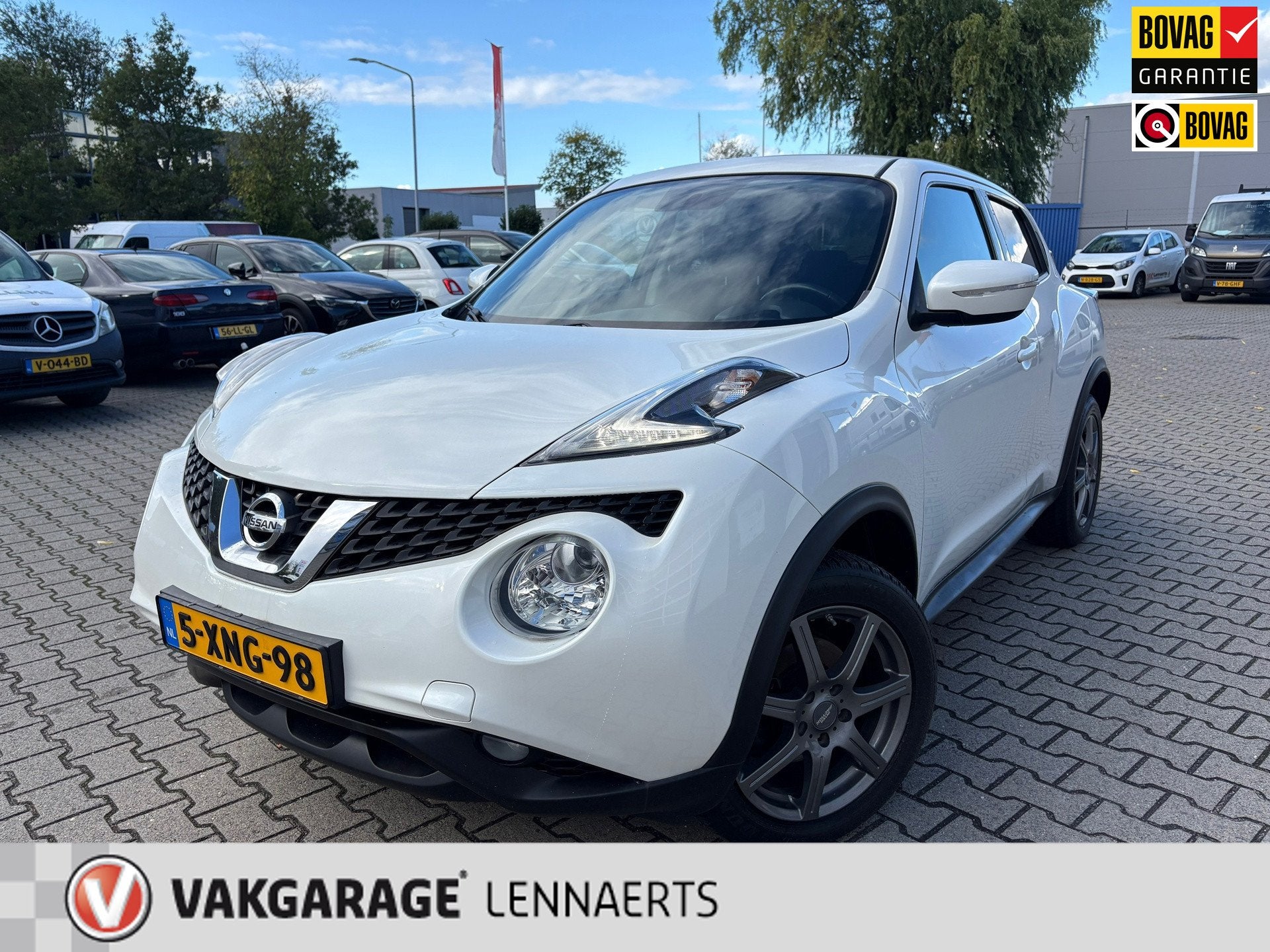 Nissan Juke 1.2 DIG-T S/S Acenta airco, Rijklaarprijs / 12 m, Voorwielaandrijving, Zwart, 116 pk, Wit