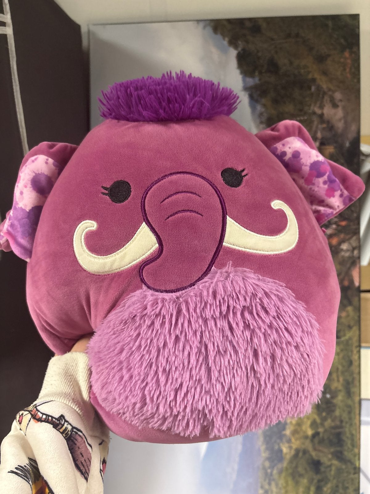Squishmallow Olifant Roze/Paars Pluche Knuffel, Ophalen of Verzenden, Zo goed als nieuw, Middelgroot (20 tot 80 cm), Roze