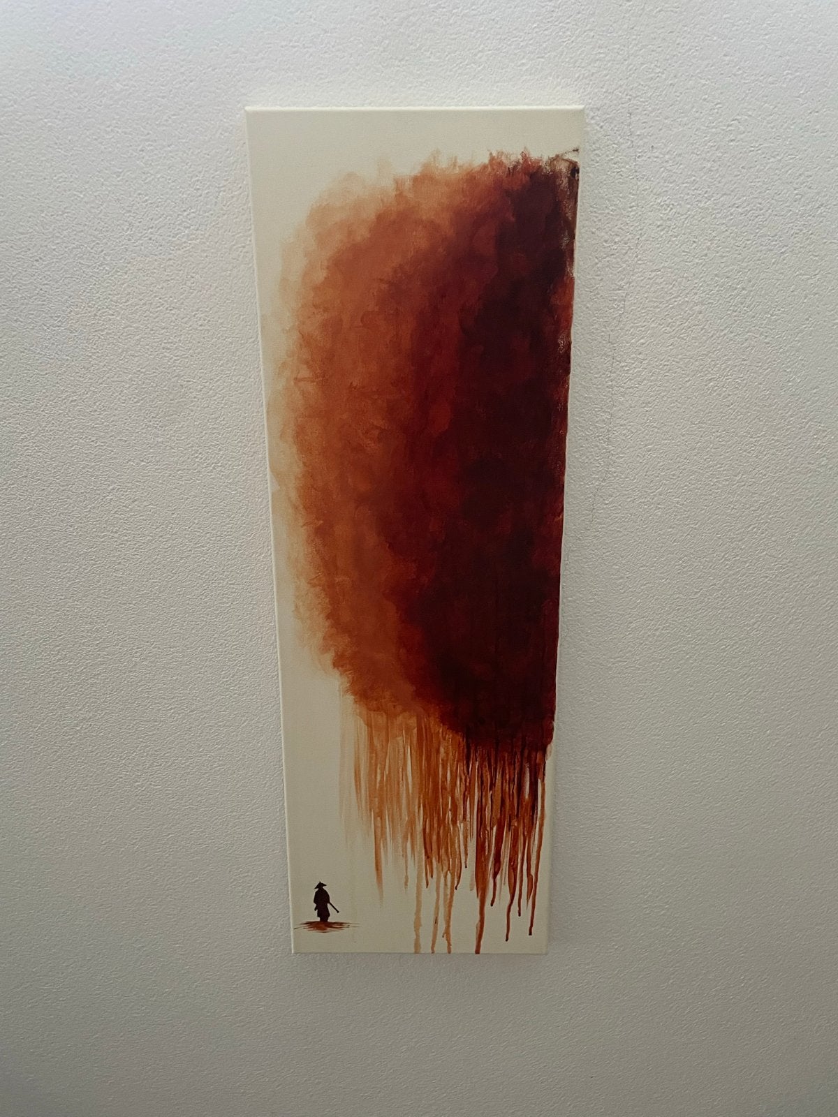 Abstract schilderij “Samurai in the forrest” 30x90, Antiek en Kunst, Ophalen of Verzenden
