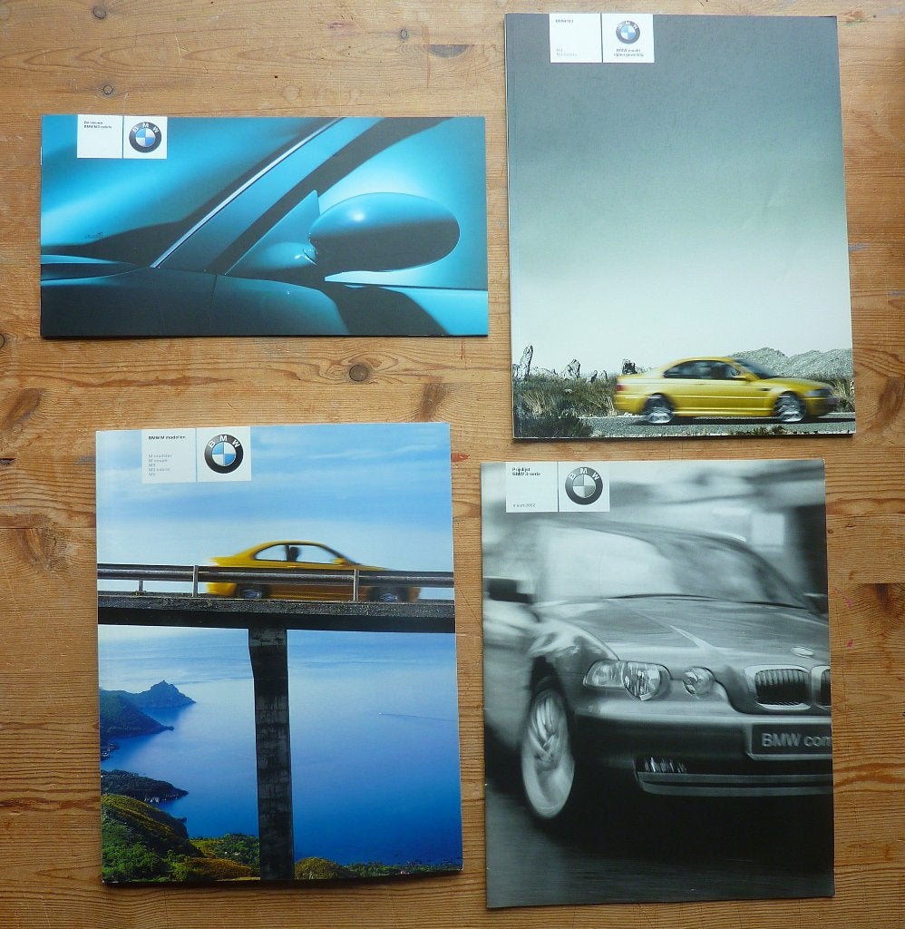 BMW M3 (e46) brochures - prijzen - accessoires 4x, Gelezen, Ophalen of Verzenden, BMW, BMW Nederland