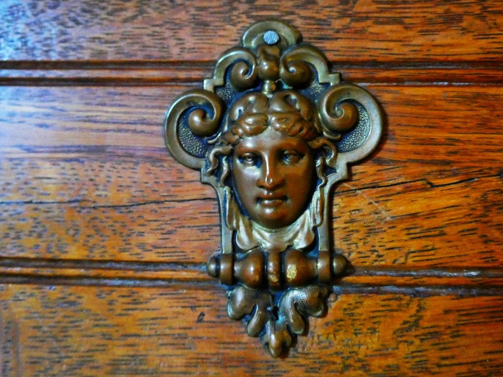 Art Nouveau kist sieradenkist documentenkist met minerva, Antiek en Kunst, Ophalen of Verzenden