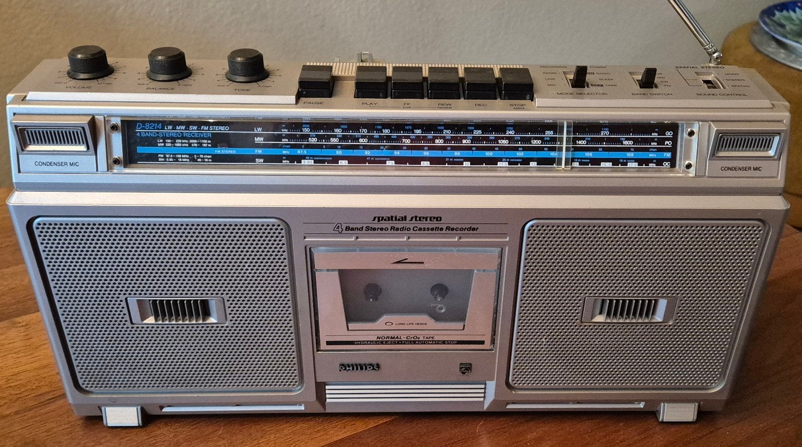 Philips D8244 Spatial Stereo Radio Cassette Recorder, Audio, Tv en Foto, Ophalen of Verzenden, Gebruikt, Radio, Met cd-speler