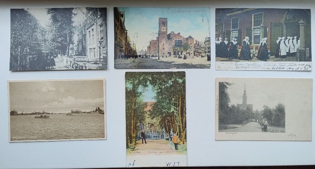 6x Ansichtkaarten AMSTERDAM vooroorlogs, Ophalen of Verzenden, 1920 tot 1940, Gelopen, Noord-Holland