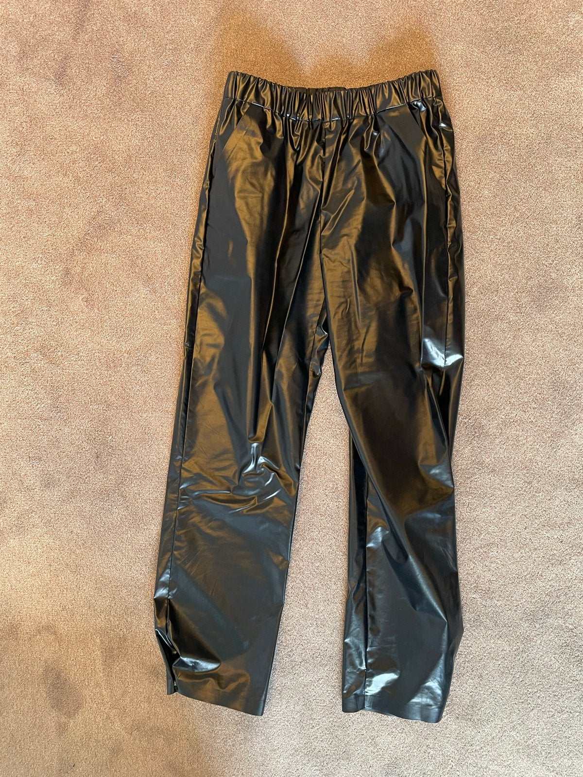 KASSL Editions zwarte gecoate broek maat 38, Maat 38/40 (M), Zwart, Ophalen of Verzenden, Zo goed als nieuw