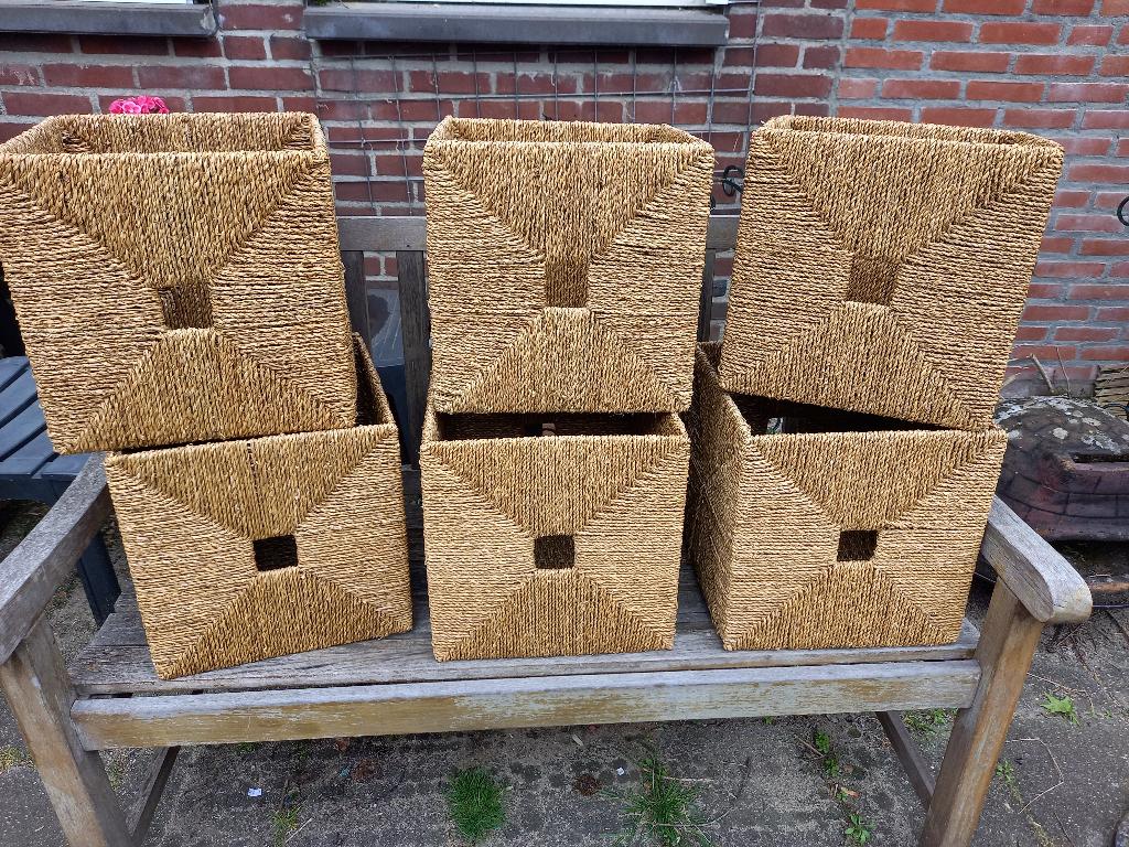 6 Ikea Knipsa Manden Voor o.a. Kallax, Huis en Inrichting, Woonaccessoires | Schalen en Manden, Ophalen of Verzenden, Gebruikt